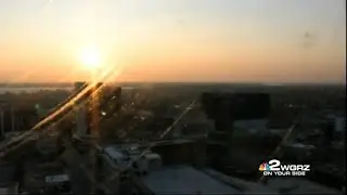 Sunset in downtown Buffalo on Thursday, July 21