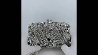 Silver Leaves Clutch Rhinestone Purse Evening Bag - CrystalClutch.com