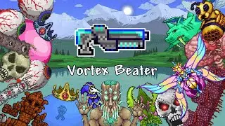 Vortex Beater vs All Bosses | Terraria (Master Mode)