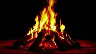 Giant Campfire at Night | Ultra Realistic Fire Ambience | 4K Static