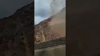 Rockfall Close Call! Boulder Nearly Hits Car 😱 #LuckyEscape