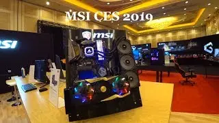 Cтенд MSI на CES 2019. Optix mag271cqr. mpg341cqr. mag327qcr.