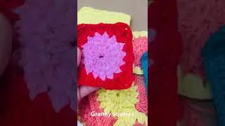 Sunburst granny squares in 2 different colours #youtubeshorts #crochet #reels #diy