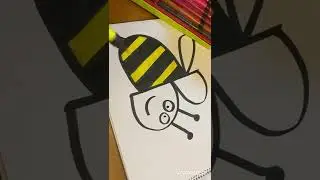 How to draw a bee 🐝  by letter B Drawing through letters #drawing #lettering #alphabet #fundrawing