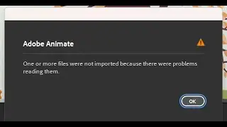 ADOBE ANIMATE ERROR one or more files imported because there were problems reading them | solution