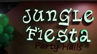 Walk through for a jungle themed party centre