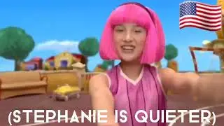 lazytown songs but only script differences between the us dub and uk dub