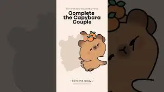 complete the CAPYBARA couple! #illustration #animals #cute #art #artist #digitalart #artwork #fun