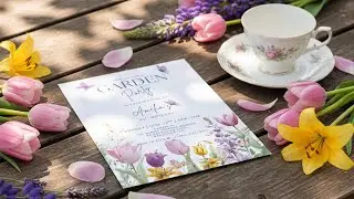 Garden Party Birthday Invitation Template | Editable Canva Invite | Floral Boho Spring Design