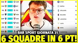 L'INTER RALLENTA!! ATALANTA 58, BOLOGNA 56, JUVE 56, LAZIO 55, ROMA 53, FIORENTINA 52!! MILAN: AHIA!