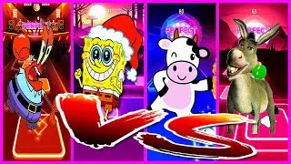Krabs VS Spongebob VS Crazy Cow VS Donkey Tiles Hop Game