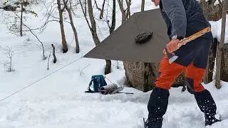 bushcraft con la neve, erbe commestibili, accetta Rinaldi ecc.