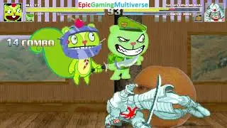 Annoying Orange And Silver Samurai VS Nutty And Flippy The Bear In A MUGEN Match / Battle / Fight