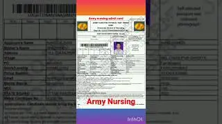 💔@Army Nursing Admit card 💔