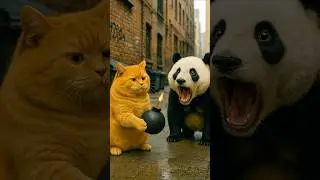The Orange Cat Blew Up The Panda! #cat #cats