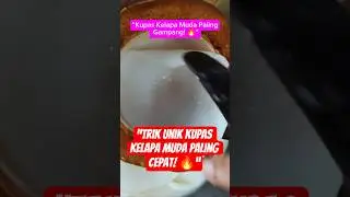 Cara Unik Kupas Daging Kelapa Muda Cuma Pakai Lempengan Lentur 😍🌴