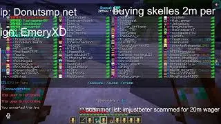 DonutSMP LIVE 10m PER BASE MEDIA | BUYING SKELLES 2M 25M CLIPFARM CHALLENGE
