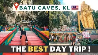 VISITING BATU CAVES | Day Trip & Food Court in Kuala Lumpur 🇲🇾 | Malaysia Travel Vlog 2022 4K