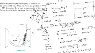 FORCE SYSTEM RECTANGULAR COMPONENTS | ENGINEERING MECHANIC BY MERIAM KRAIGE | PROBLEM 2/20-2/28