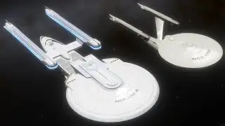 USS Enterprise B v Enterprise Refit Size Comparison