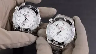Omega Seamaster Diver 300M White Dial Rubber Strap VS Steel Bracelet