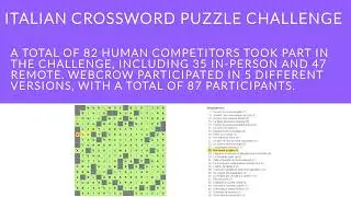 Webcrow, WCCI 2022 AI-vs-Human crossword Challenge