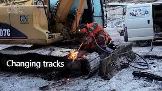 How to change tracks on excavator + big progress on the road! Episode 13