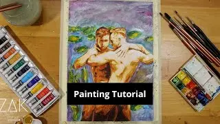 Painting Tutorial Time lapse Episode (62) #watercolorpainting #zakpopart