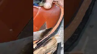 ASMR Red Leather Crafting #usa #shoes #handmadeshoes #cuttingskills