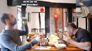 Trying an authentic Chinese Hot Pot and Pork intestines at Wei's Kitchen in Colchester.