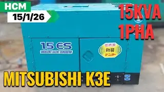 M&aacute;y ph&aacute;t điện gia đ&igrave;nh Denyo 15kva 1 pha động cơ Mitsubishi K3E h&agrave;ng ngon bổ rẻ | LH   : 0901352121