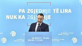 Deputeti Klevis Balliu, deklaratë për mediat në sallën “Gramoz Pashko”, selia e PD.