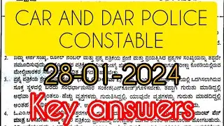 CAR/DAR Police Constable Exam Key Answers - 28-01-2024 👍👍👍👍