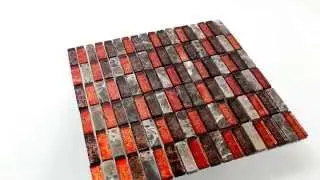 Wohnraumfliesen aus Naturstein Glas Braun Rot Braun Stick
