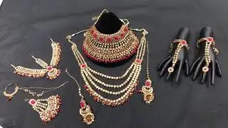 Ruby color premium DULHAN SET @3090/-,WEDDING JEWELLERY,HOME DELIVERY ALL OVER INDIA