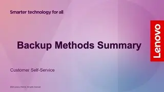 Backup Methods Summary | Lenovo Tablet