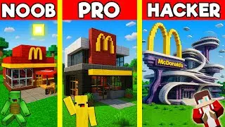 MCDONALDS FAST FOOD Build Battle In Minecraft - NOOB VS PRO CHALLENGE - Maizen Mizen Mazien Parody