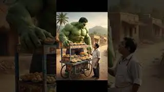 Hulk Eating Pani Puri 🤣 | Desi Hulk Tries Indian Street Food.