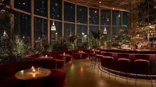 Elegant Night Jazz in Luxury Miami Apartment 🌃 Slow Jazz with Rain & Fireplace Sounds to Unwind