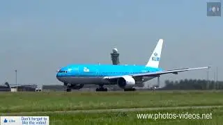 KLM Boeing 777-206ER PH-BQO at takeoff at Schiphol Airport (Amsterdam, The Netherlands)