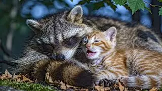 Raccoon Hero Saves Tiny Kitten! (Unlikely Animal Friends)