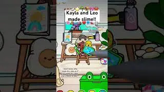 ￼Kayla and Leo makes slime!🫶🏼🐰🍉 ll slime video credit goes to: @Slimeowy #tocaworld ￼￼