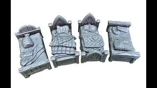 Miniature medieval beds