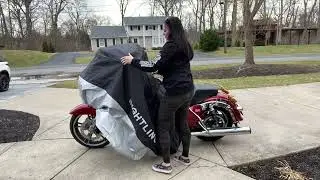 Review of Motorcycle Cover, SIGHTLING All Season 210D Waterproof Motorbike Covers with Lock Holes