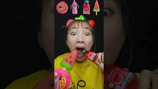 eat hubba bubba, baby bottle candy, play cooling watermelon candy, watermelon ice cream 🌈🍼🍉🍧  #funny