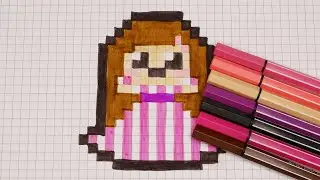 DIY Handmade Drawing Pixel Art | How to draw a cute Princess | Girl | Woman | Draw with Me