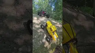 Element Ecto catching a lift! Axial Gilamon winching up! #rc #truck #rescue #offroad #help #friends