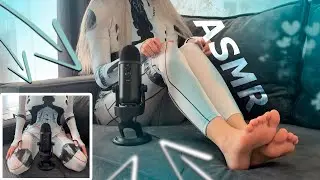 ASMR Cosplay Tight Costume FABRIC SCRATCHING Sounds | Feet | Blue Yeti | No Talking