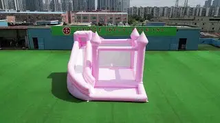 Blissful Bounces: Pink Wedding Bounce House with Slide & Pool! 💖🏰 Chinee Inflatables T2-3524B