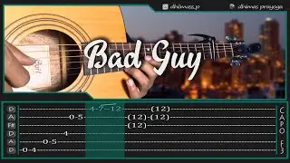 Bad Guy - Billie Eilish Cover Fingerstyle | TAB Tutorial